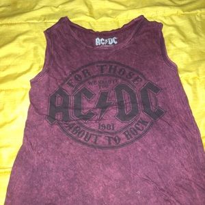 maroon acdc tshirt